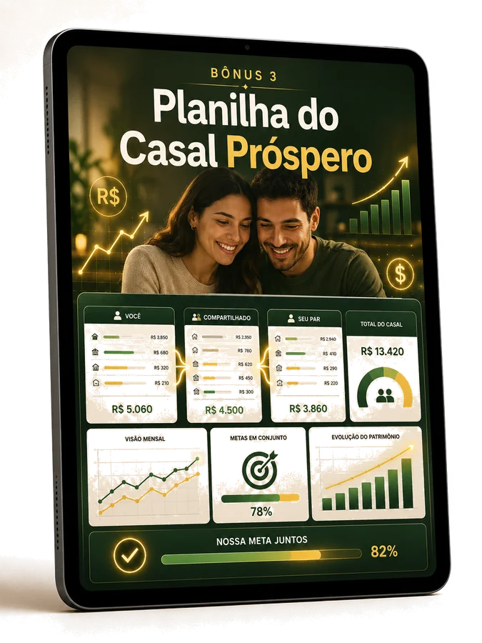 Planilha do Casal Próspero no tablet